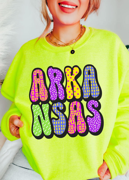 Neon Arkansas Kids Tee