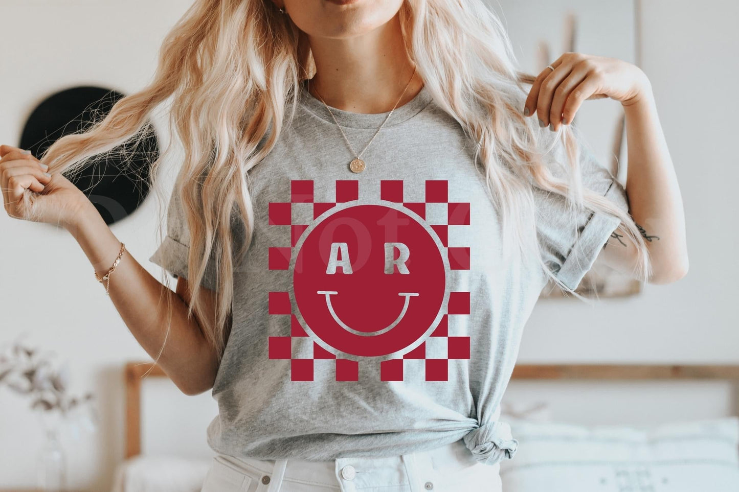 Checkered AR Smiley (adult) Tee